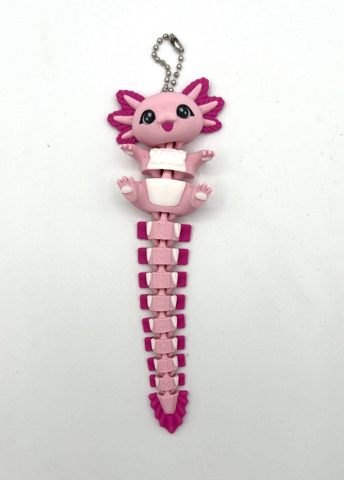 Fluffy Tail Cute Flexi Baby Axolotl - Articulated Toy / Keychain