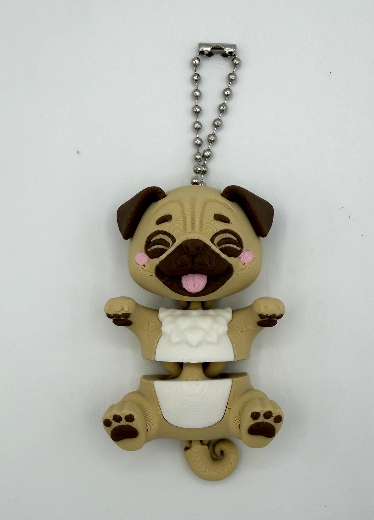 Fluffy Tail Cute Flexi Baby PUG - Articulated Toy, Keychain