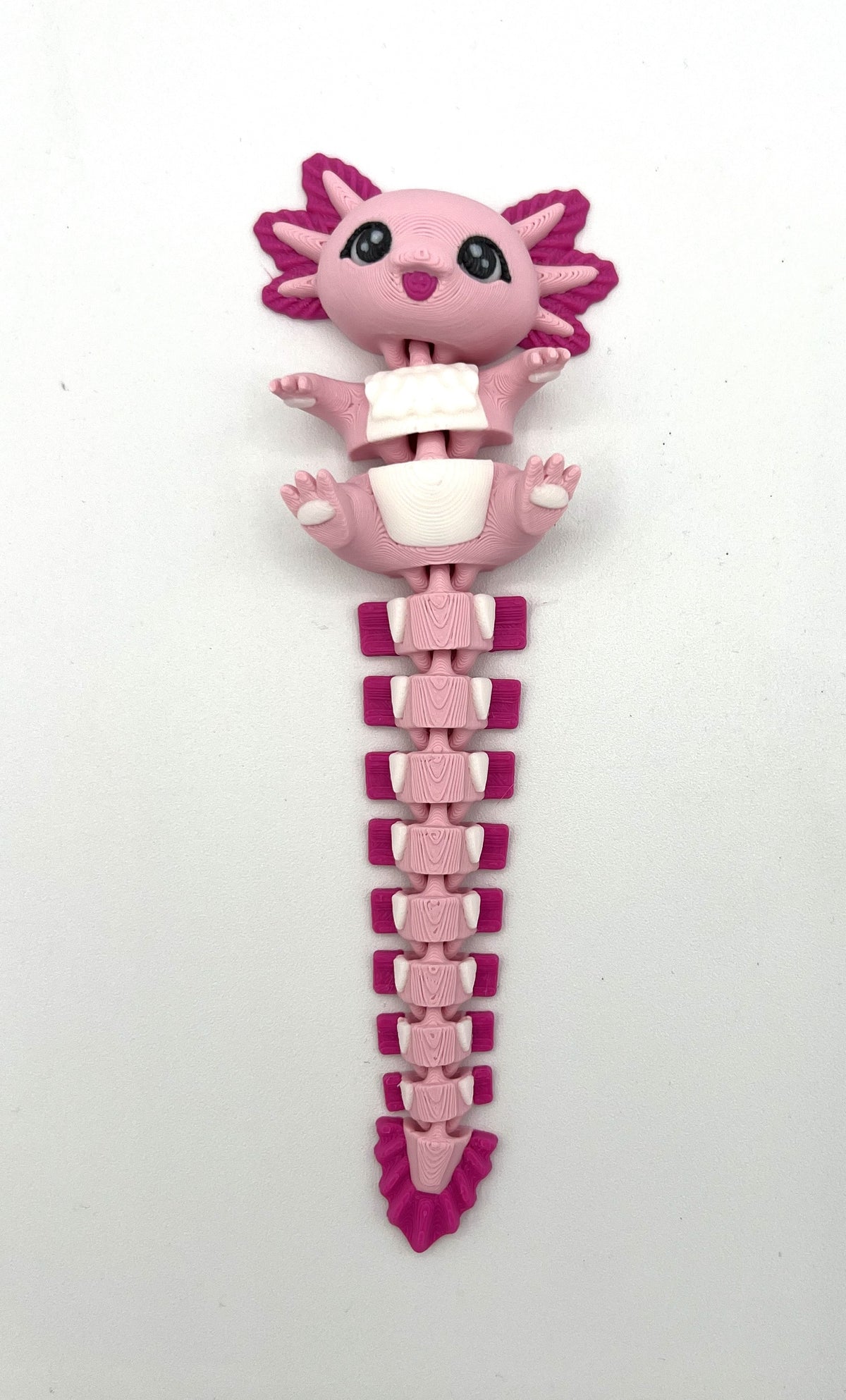 Fluffy Tail Cute Flexi Baby Axolotl - Articulated Toy / Keychain