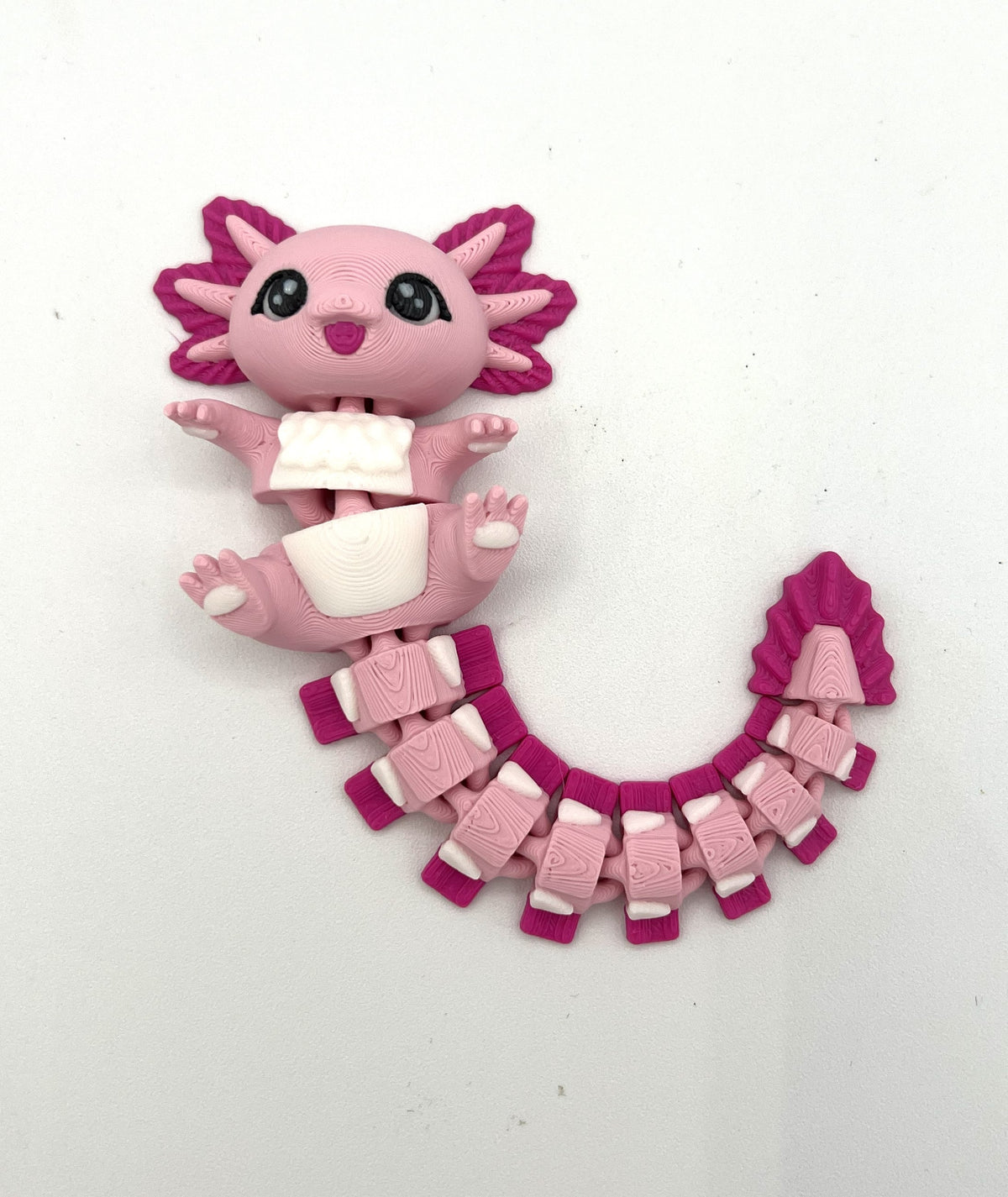 Fluffy Tail Cute Flexi Baby Axolotl - Articulated Toy / Keychain
