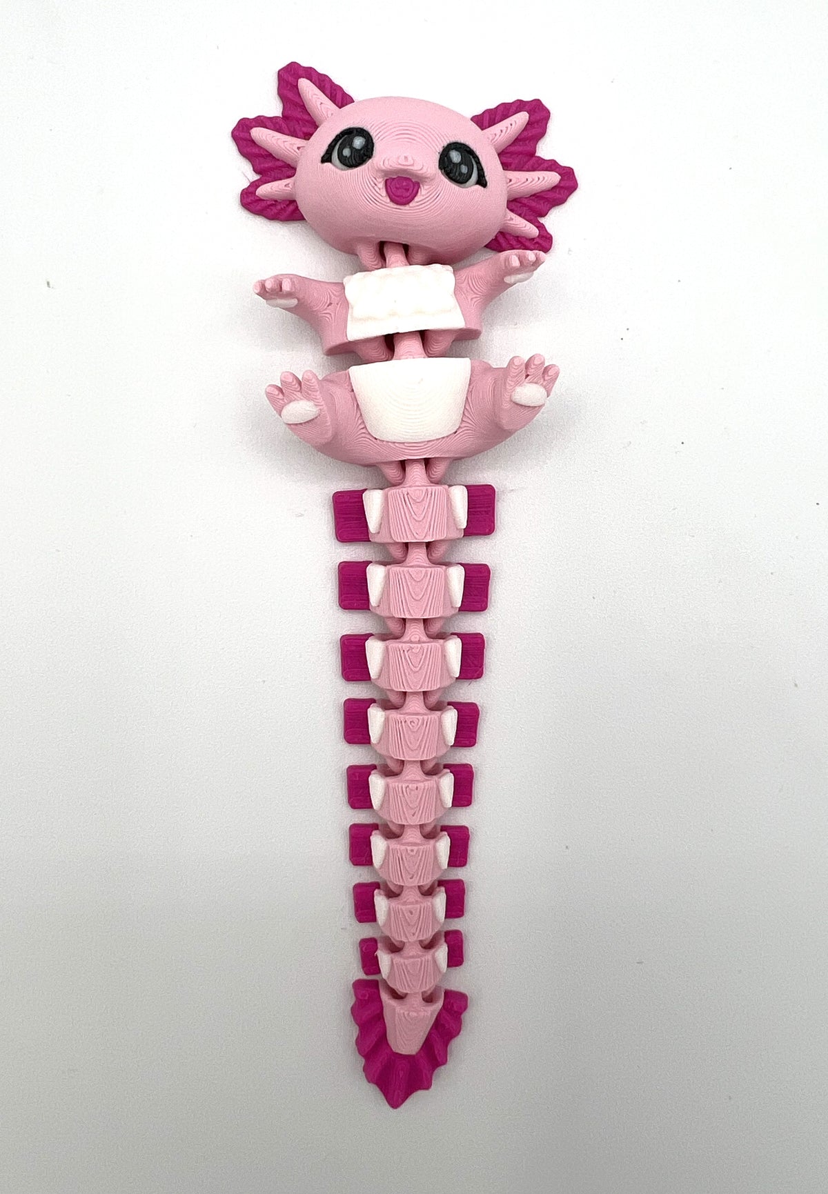 Fluffy Tail Cute Flexi Baby Axolotl - Articulated Toy / Keychain
