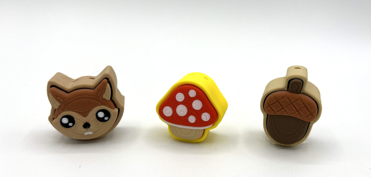 Forest Clicker - Mushroom, Squirrel, Acorn/ Fidgets/ Toys/ Keychain