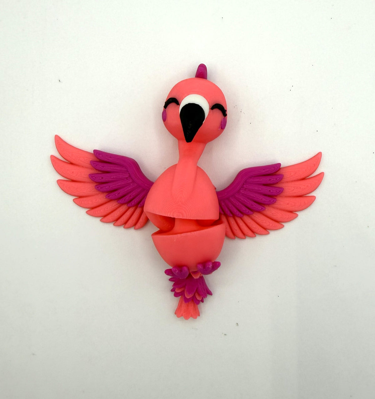 Fluffy Tail Cute Flexi FLAMINGO with Articulated wings- Toy, Keychain