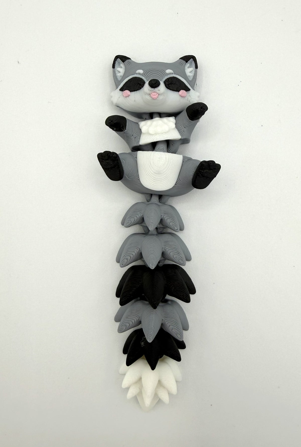 Fluffy Tail Cute Flexi Raccoon - Articulated Toy / Keychain