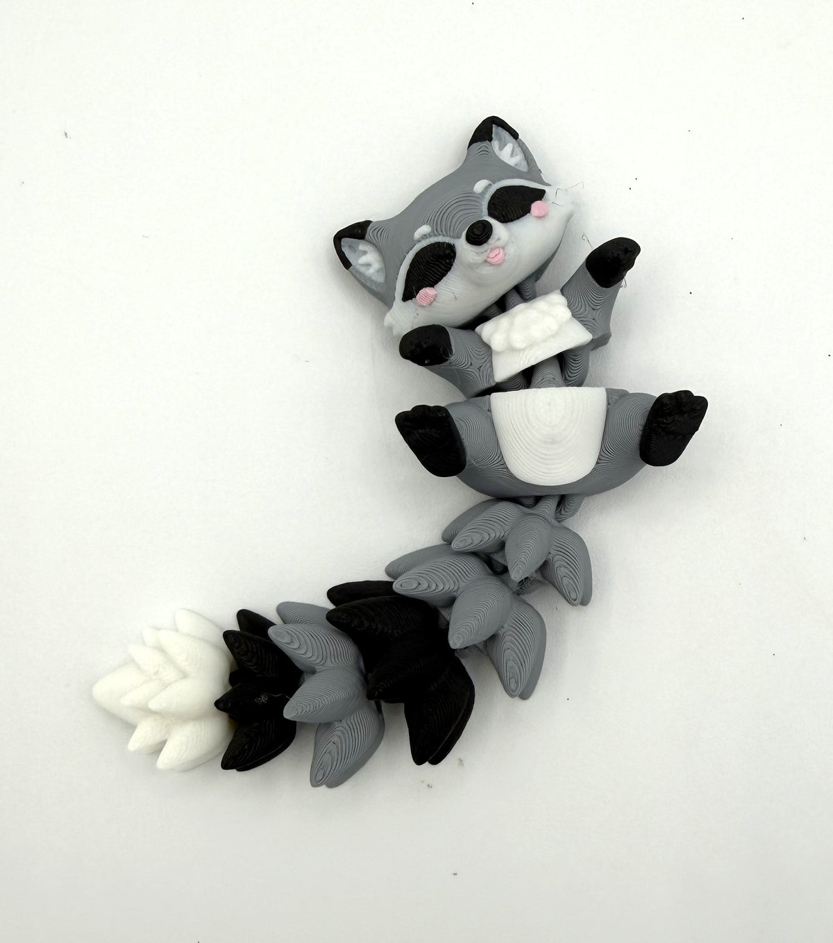 Fluffy Tail Cute Flexi Raccoon - Articulated Toy / Keychain
