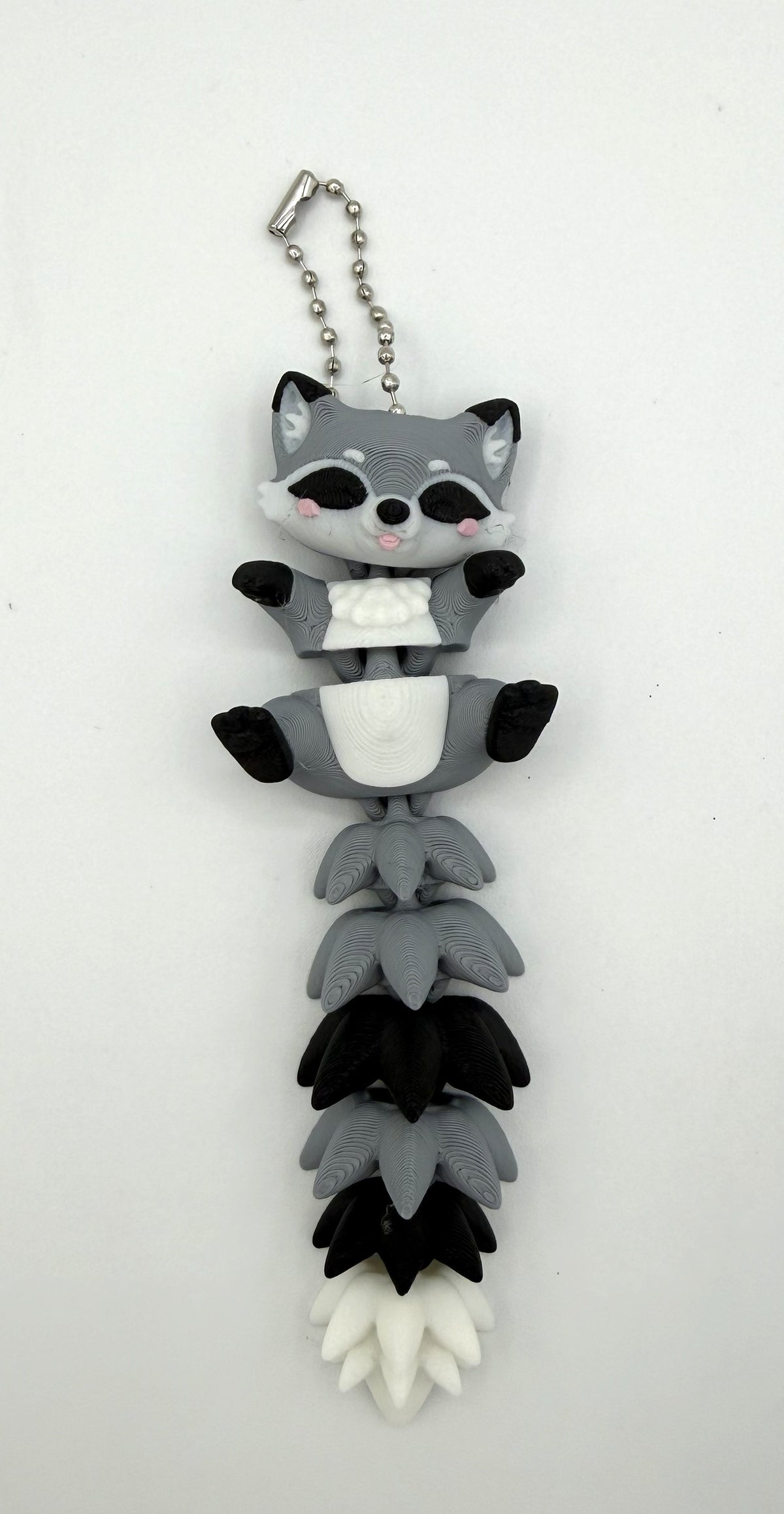 Fluffy Tail Cute Flexi Raccoon - Articulated Toy / Keychain