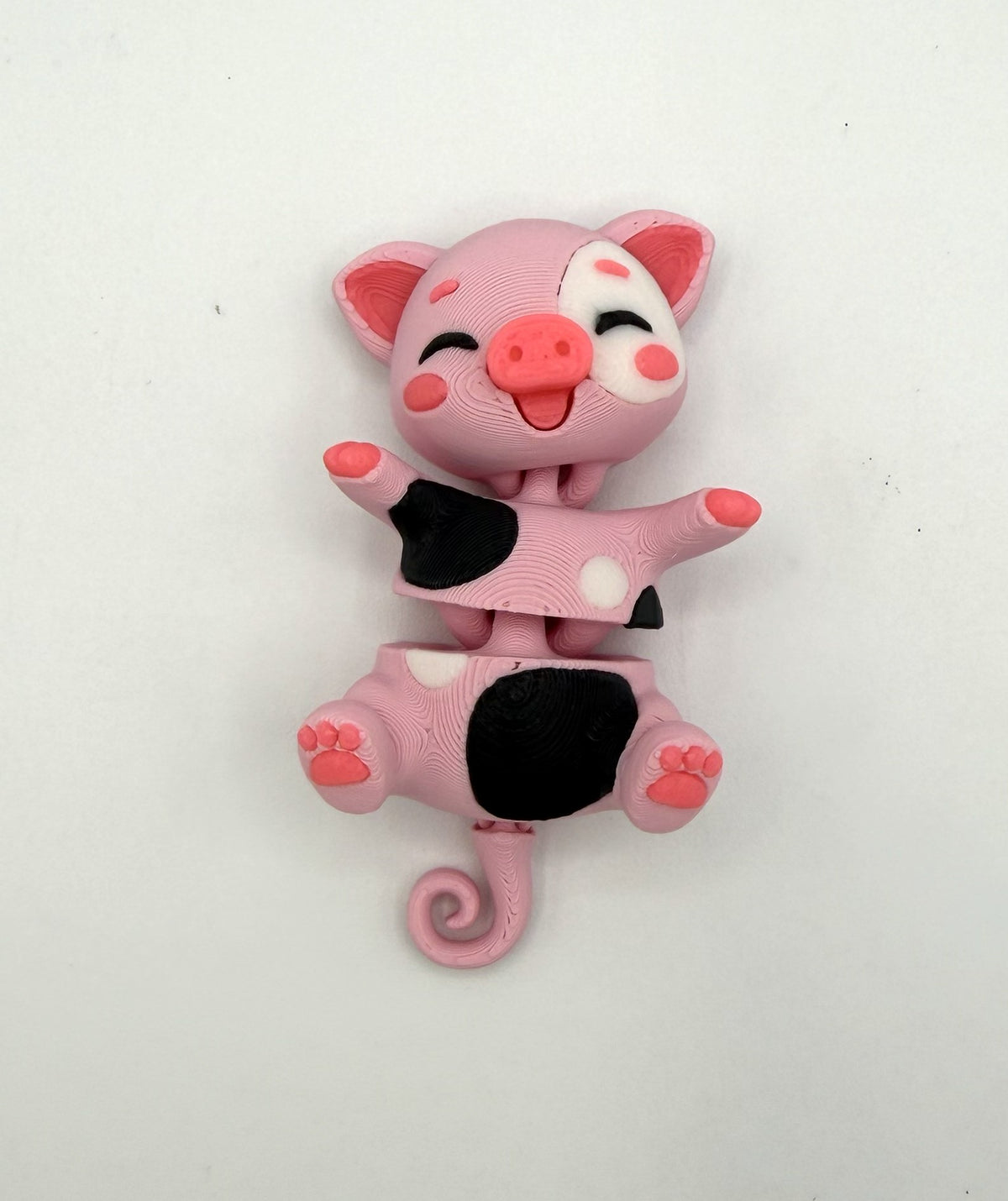 Fluffy Tail Cute Flexi Baby PIG - Articulated Toy & Keychain