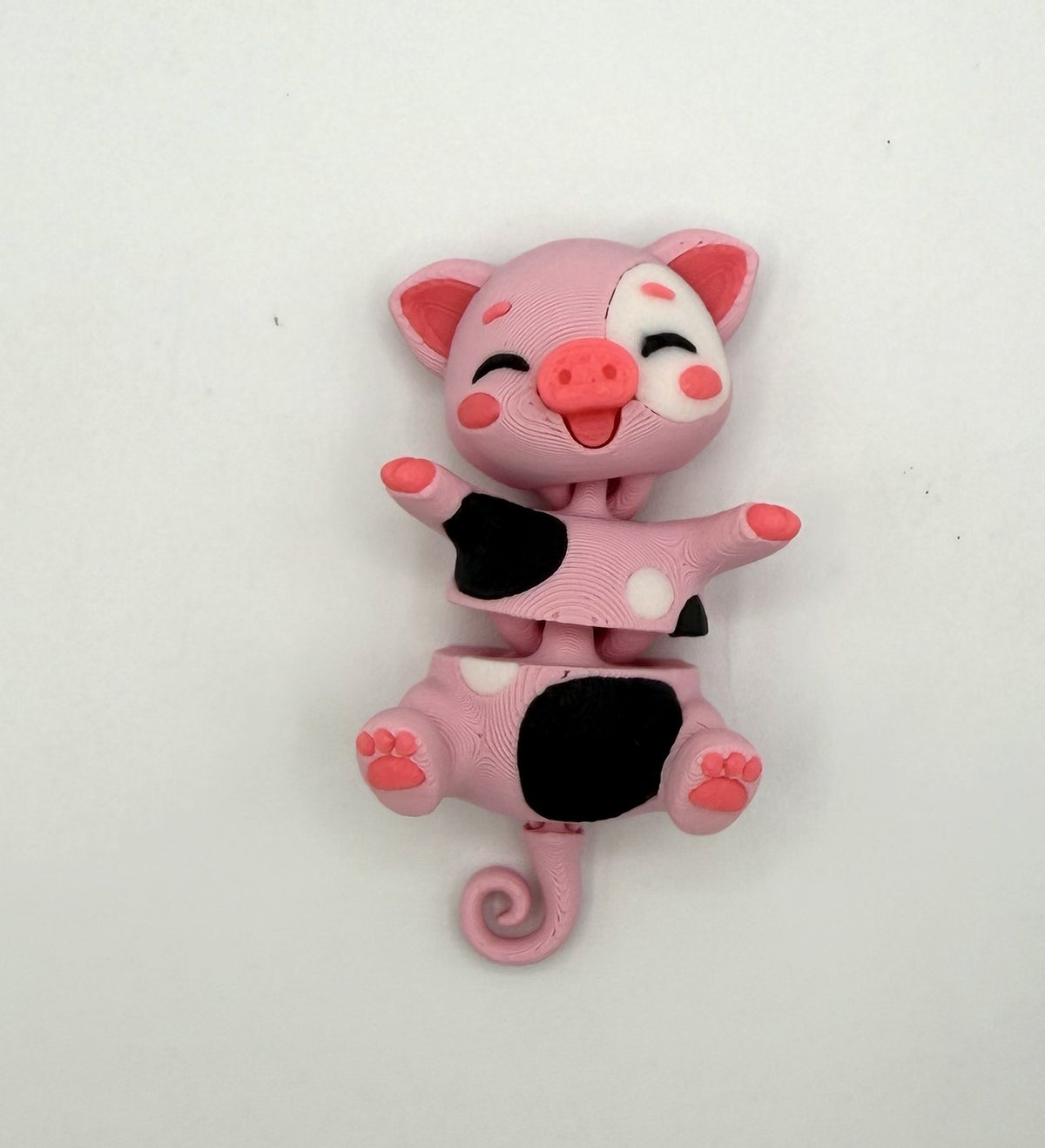 Fluffy Tail Cute Flexi Baby PIG - Articulated Toy & Keychain