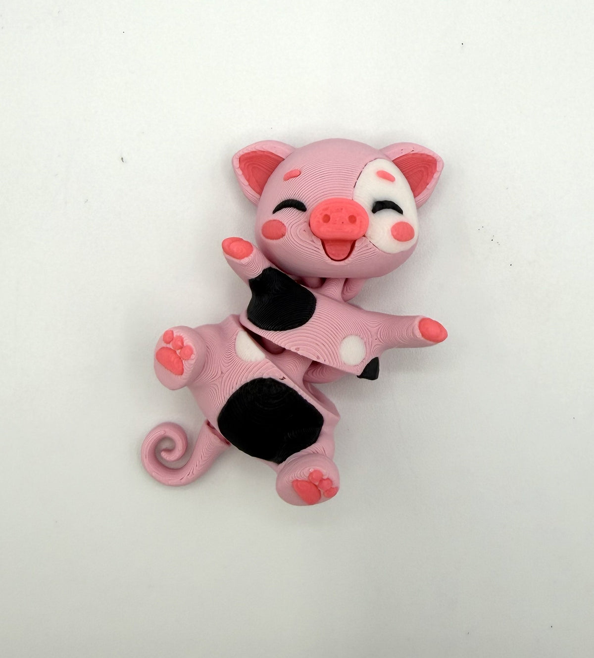 Fluffy Tail Cute Flexi Baby PIG - Articulated Toy & Keychain