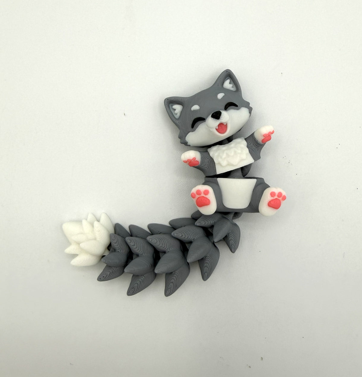 Fluffy Tails Cute Flexi Baby WOLF - Articulated Toy, Keychain