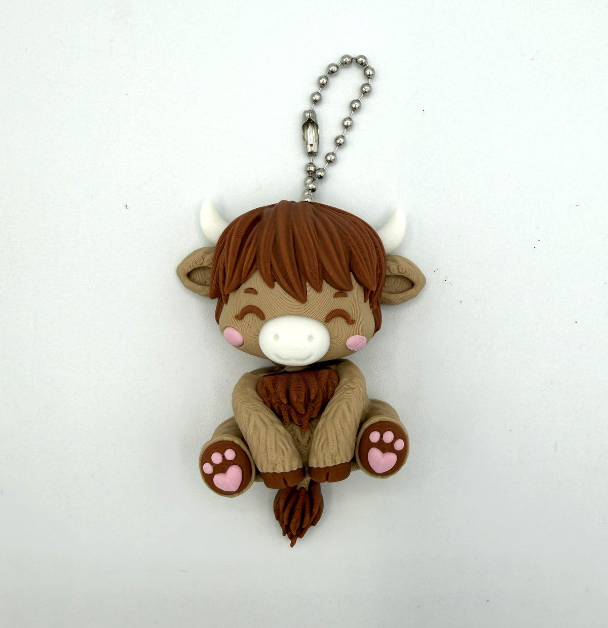 Fluffy Tails Cute Flexi Highland Cow - Articulated Toy, Keychain